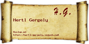 Hertl Gergely névjegykártya